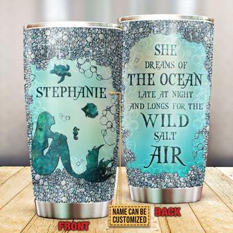 Mermaid Dreams Of The Ocean Custom Tumbler - Mermaid Gift - Thegiftio UK