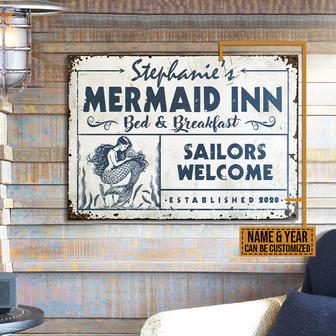Mermaid Inn Sailors Welcome Custom Metal Sign - Sailor Gift - Thegiftio UK