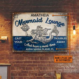 Mermaid Lounge Personalized Metal Sign - Gift for Mermaids - Thegiftio UK