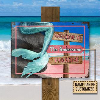 Personalized Mermaid Paradise Metal Sign - Beach Lovers Gift - Thegiftio UK