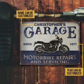 Personalized Motorcycling Garage Repairs Custom Metal Sign - Thegiftio UK