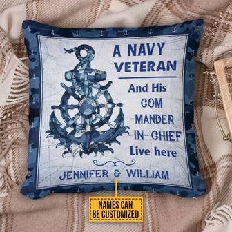 Navy Veteran Live Here Personalized Pillow - Gift for Navy - Thegiftio UK