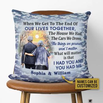 Navy Veteran Old Couple Custom Pillow - Anniversary Gift - Thegiftio UK
