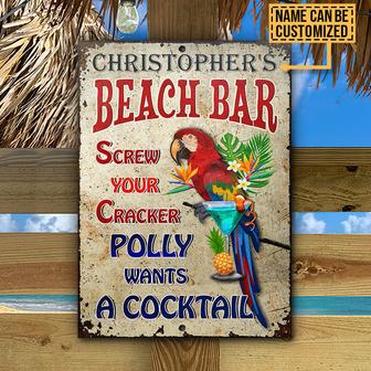 Parrot Beach Bar Wants A Cocktail Custom Metal Sign - Gift - Thegiftio UK