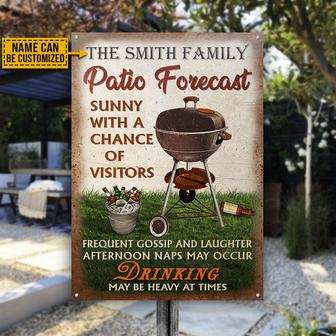 Personalized Patio Forecast Drinking Metal Sign - BBQ Gift - Thegiftio UK