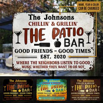 Personalized Patio Grilling Good Times Metal Sign - Gift - Thegiftio UK
