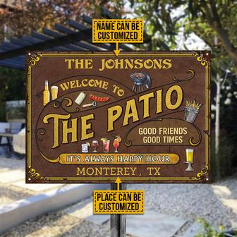 Personalized Patio Grilling Happy Hour Custom Metal Sign - Thegiftio UK