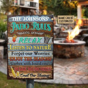 Personalized Patio Rules Make Memories Metal Sign - Gift - Thegiftio UK