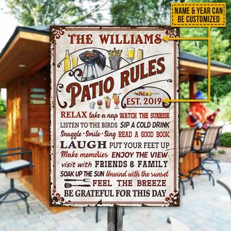 Patio Rules Take A Nap Custom Metal Sign - Gift for Home - Thegiftio UK