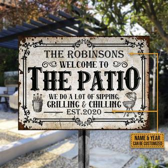 Personalized Patio Sipping Grilling Chilling Custom Metal - Thegiftio UK