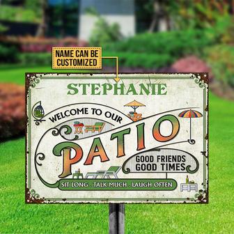 Patio Sit Long Personalized Metal Sign - Gift for Friends - Thegiftio UK