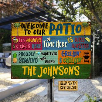 Personalized Patio Welcome Grillin And Chillin Metal Sign - Thegiftio UK