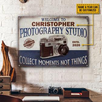 Personalized Photography Studio Blue Custom Metal Sign - Thegiftio UK