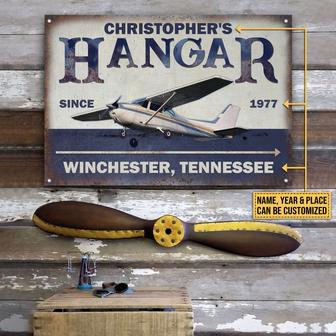 Personalized Pilot Airplane Hangar Metal Sign - Pilot Gift - Thegiftio UK