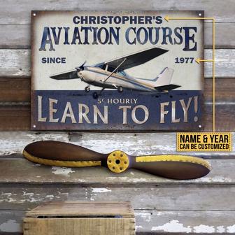 Personalized Pilot Aviation Course Metal Sign - Pilot Gift - Thegiftio UK