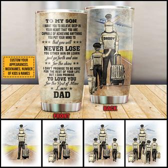 Pilot Dad And Child Never Lose Custom Tumbler - Gift for Dad - Thegiftio UK
