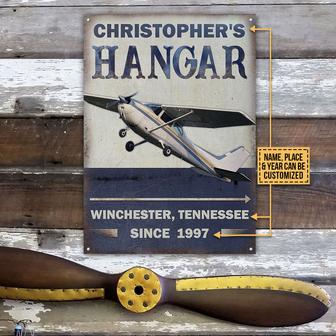 Personalized Pilot Hangar Custom Metal Sign - Pilot Gift - Thegiftio UK
