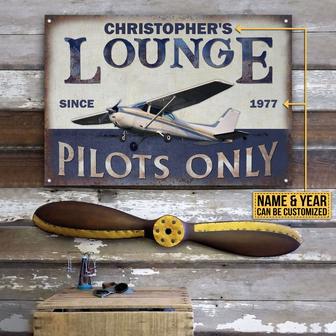 Pilot Lounge Only Personalized Metal Sign - Gift for Pilots - Thegiftio UK