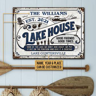 Pontoon At The Lake Custom Metal Sign - Gift for Boaters - Thegiftio UK