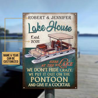 Pontoon Blue Lake House Crazy Custom Metal Sign - Gift - Thegiftio UK
