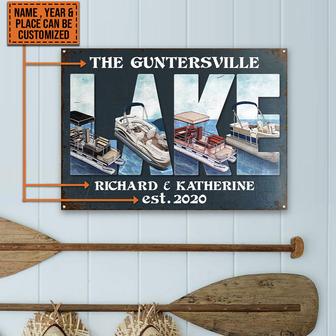 Personalized Pontoon Boat Lake Custom Metal Sign - Thegiftio UK