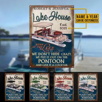 Personalized Pontoon Color Lake Crazy Metal Sign - Thegiftio UK
