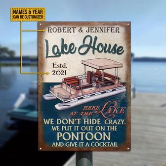 Pontoon Lake House Crazy Custom Metal Sign - Gift for Home - Thegiftio UK