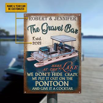 Pontoon Here At The Lake Crazy Custom Metal Sign - Gift - Thegiftio UK