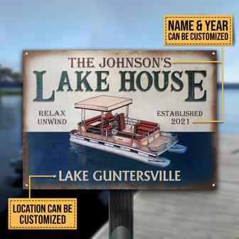 Pontoon Lake House Relax Personalized Sign - Gift for Home - Thegiftio UK