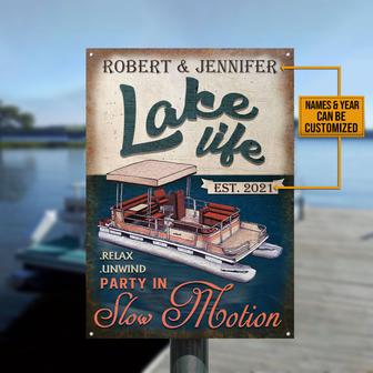 Pontoon Lake Life Personalized Metal Sign - Gift for Friends - Thegiftio UK