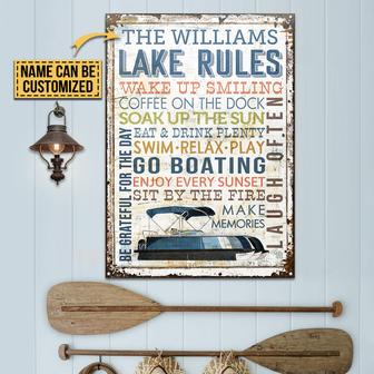 Pontoon Lake Rules Custom Metal Sign - Gift for Friends - Thegiftio UK