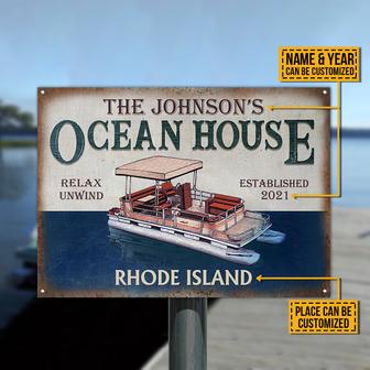 Pontoon Ocean House Relax Custom Metal Sign - Gift for Home - Thegiftio UK