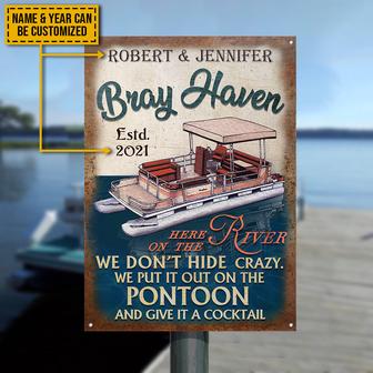 Pontoon On The River Custom Metal Sign - Gift for Friends - Thegiftio UK