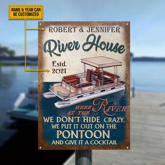 Pontoon River House Crazy Custom Metal Sign - Thegiftio UK