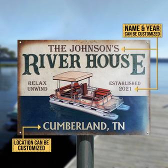 Pontoon River Relax Personalized Metal Sign - Boater Gift - Thegiftio UK