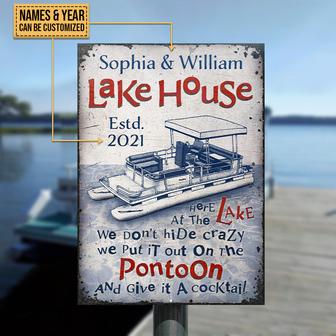 Personalized Pontoon Sketch Custom Metal Sign - Boater Gift - Thegiftio UK
