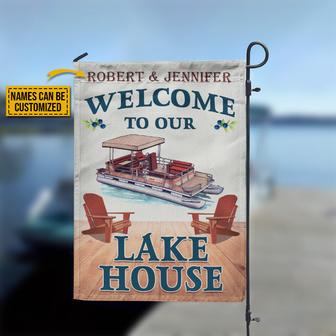 Personalized Pontoon Welcome To Our Lake House Flag - Gift - Thegiftio UK