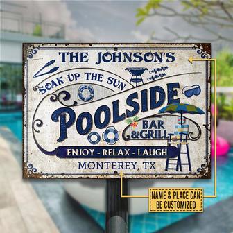 Personalized Pool Bar Grill Custom Metal Sign - Gift for Him - Thegiftio UK
