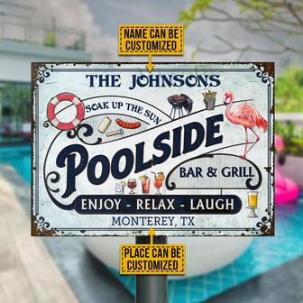 Soak Up The Sun Custom Metal Sign - Gift for Pool Lovers - Thegiftio UK