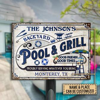 Personalized Pool Grilling Custom Metal Sign - BBQ Gift - Thegiftio UK
