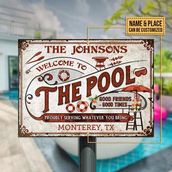 Welcome To The Pool Custom Metal Sign - Gift for Pool Lovers - Thegiftio UK