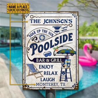 Personalized Poolside Bar & Grill Custom Metal Sign - Thegiftio UK