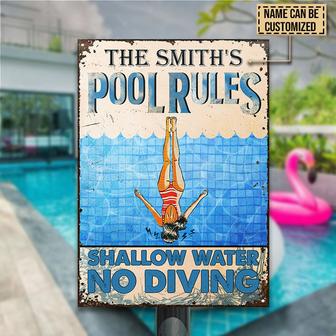 Personalized Pool Rules Custom Metal Sign - Pool Owners Gift - Thegiftio UK