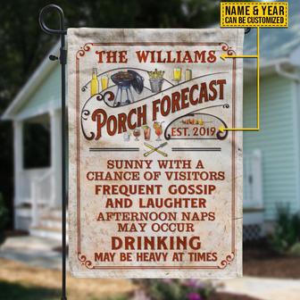 Personalized Porch Forecast Sunny With A Chance Custom Flag - Thegiftio UK