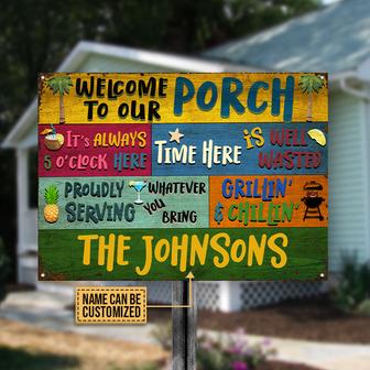 Personalized Porch Grilling Chilling Metal Sign - Gift - Thegiftio UK