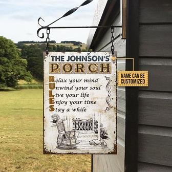 Porch Rules Relax Unwind Custom Metal Sign - Gift for Home - Thegiftio UK