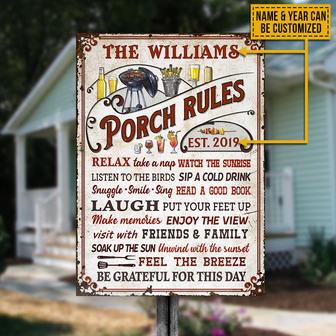 Porch Rules Take A Nap Custom Metal Sign - Gift for Home - Thegiftio UK