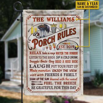 Porch Rules Take A Nap Personalized Flag - Gift for Home - Thegiftio UK