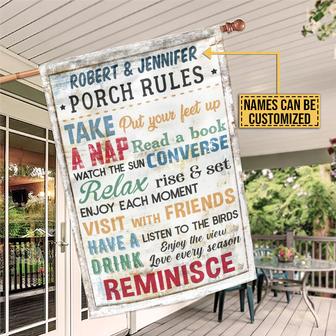 Personalized Porch Rules Visit With Friends Custom Flag - Thegiftio UK