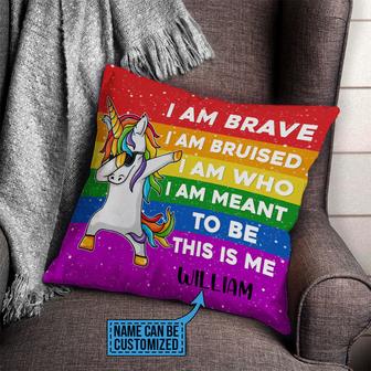 I Am Brave Personalized Pillow - Gift for Pride Supporters - Thegiftio UK
